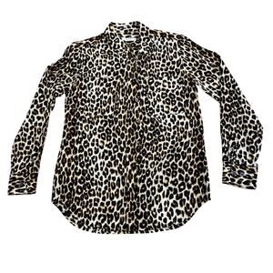 Equipment Femme Shirt Size XS Leopard Print Silk Button Up Long Sleeve Blouse